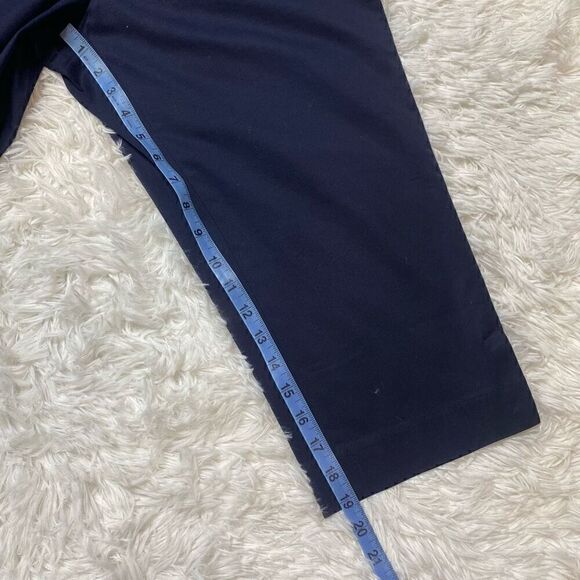 Talbots Pants Size 10 Petite Navy Blue Perfect Skimmer Cropped Capri Flat Front - Picture 2 of 11